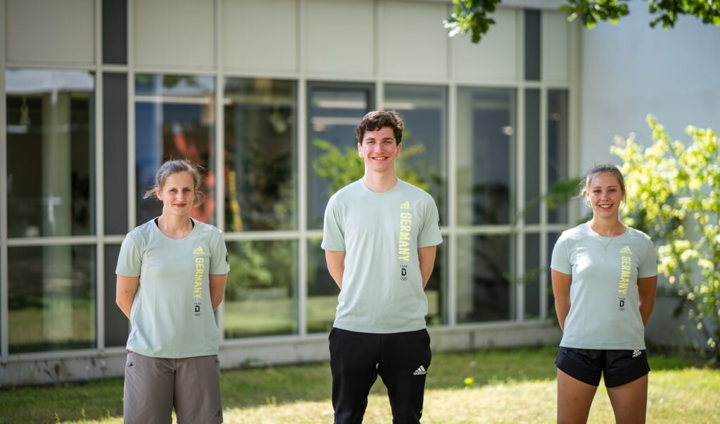 Schleswig-Holstein-Trio: Friderike Limberg (v. r.), Bendix Hempel und Leoni Mieke Schmidt. ( dsj/DOA)
