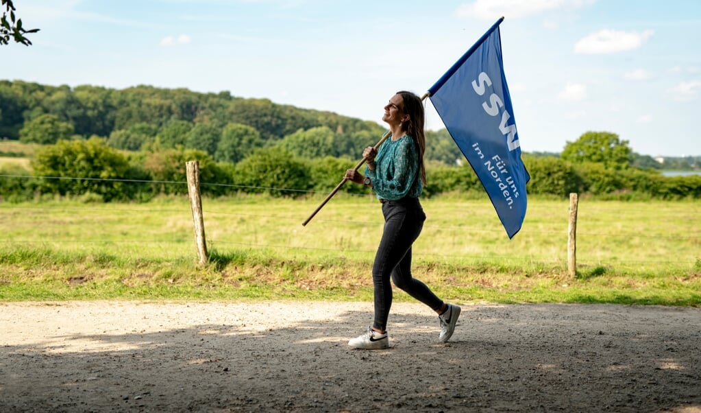 På vej mod nye valgkampe. Et års koncentreret valgkamp har ikke taget den politiske gejst fra Maylis Roßberg. - Jeg glæder mig til at føre valgkamp for SSW frem mod landdagsvalget næste år i maj, siger politikeren. (Martin Ziemer)