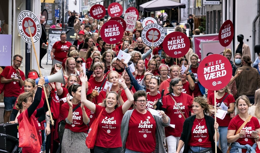 Seit Juni streiken und demonstrieren die Krankenschwestern in Dänemark. ( Henning Bagger, Scanpix)