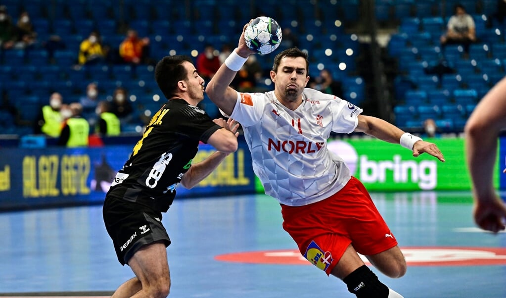 Rasmus Lauge ist zurück im dänischen Spiel und hat von Beginn die Chefrolle wieder übernommen. ( REUTERS/Marton Monus/Ritzau Scanpix)