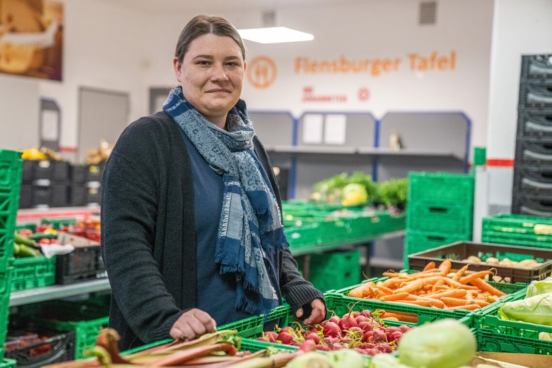 Donationer af både mad og penge til madudleveringssteder i Slesvig-Holsten bliver færre og færre, derfor får de nu 500.000 euro fra delstatsregeringen. Tafels nye leder, Catarina Puchleitner. Foto: 