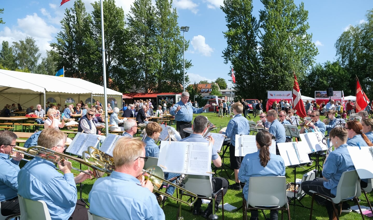 FDF Gladsaxe Brass Band spillede på Egernførde IFs Idrætsplads lørdag den 11. juni 2022. Foto: 