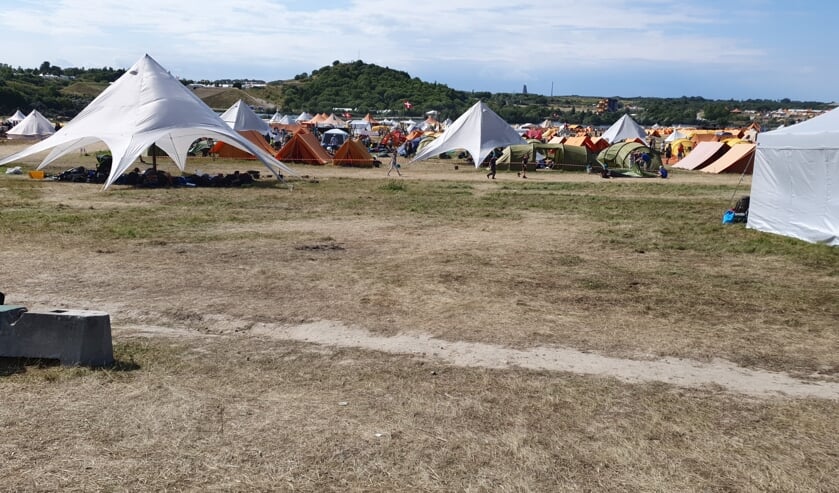 Sådan så lejren ud, da den stadig var fyldt med telte, soveposer og glade spejdere. Foto: