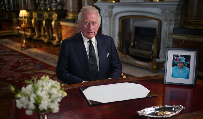 Kong Charles holdt fredag aften sin første tale som konge af Storbritannien. Foto: