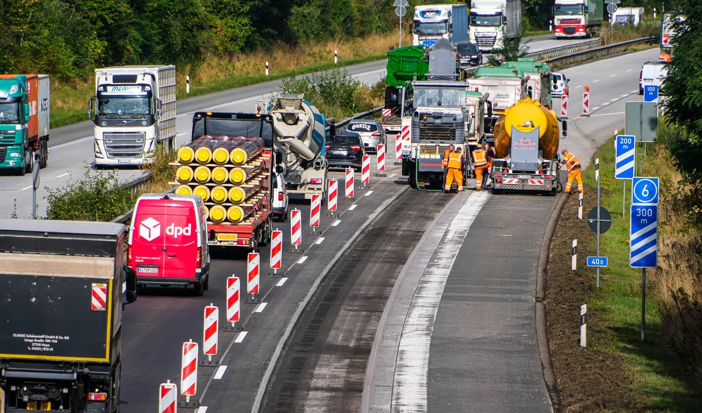 På lørdag vil vejarbejdet på A7-motorvejen være afsluttet, og dermed vil der være et endegyldigt farvel til den ujævne vejstrækning. Foto: