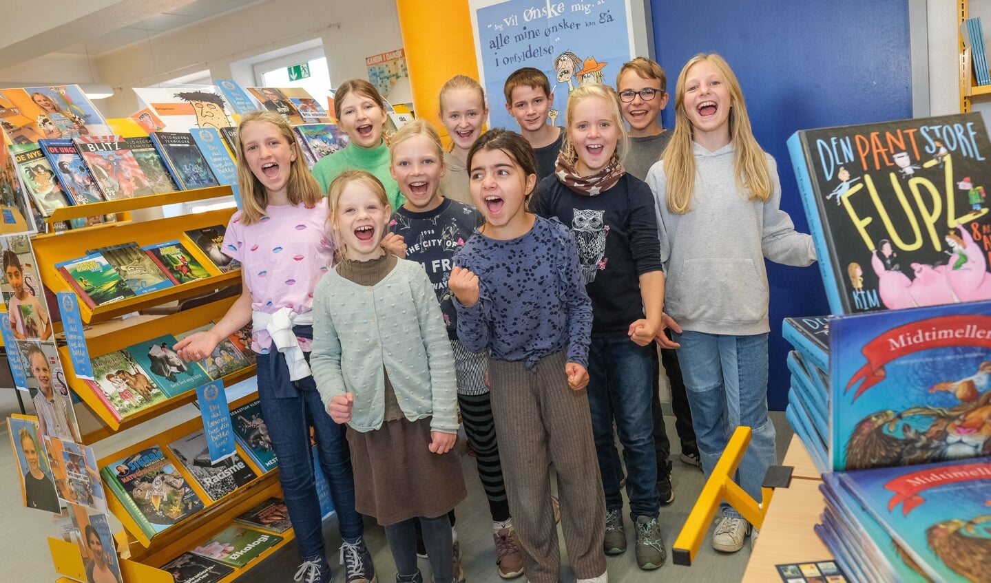 Eleverne fra Jes Kruse-Skolens to læseklubber har været med til at nominere bøger til Orla Prisen. Foto: