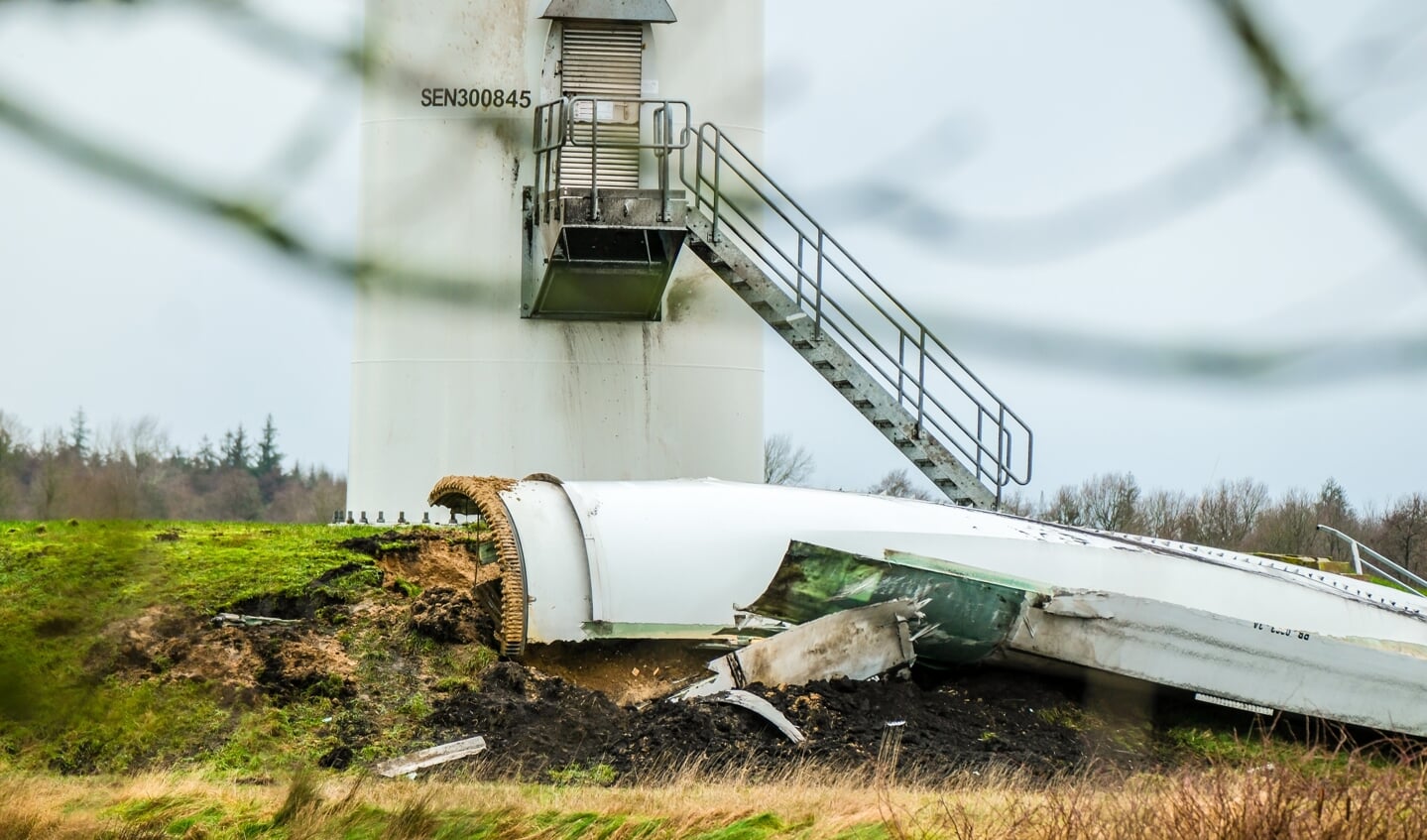  En vindmøllevinge faldt natten til mandag til jorden i Stieglund i Slesvig-Flensborg Amt.