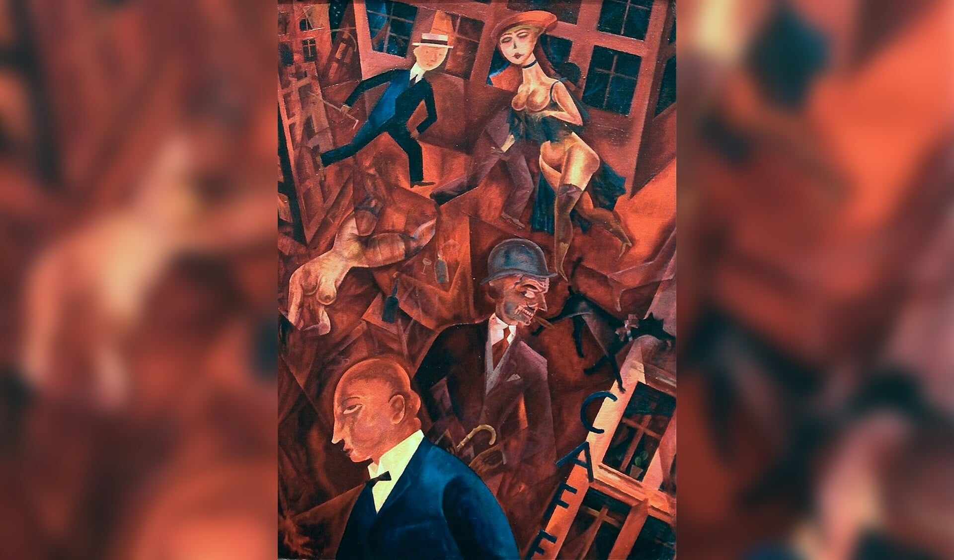 Metropolis. Malet af George Grosz i 1917 efter et nervøst sammenbrud. Billedet hænger i