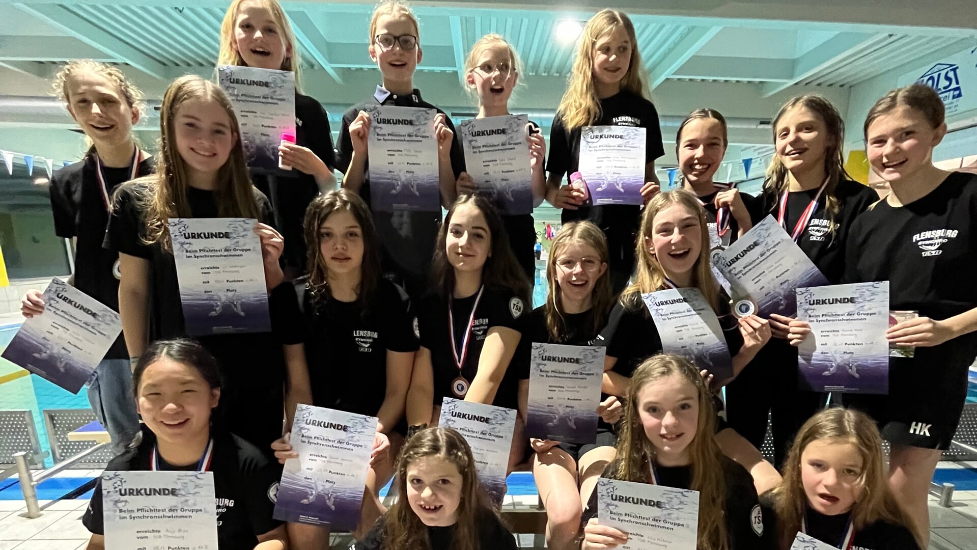Der erfolgreiche TSB-Nachwuchs im Synchronschwimmen.