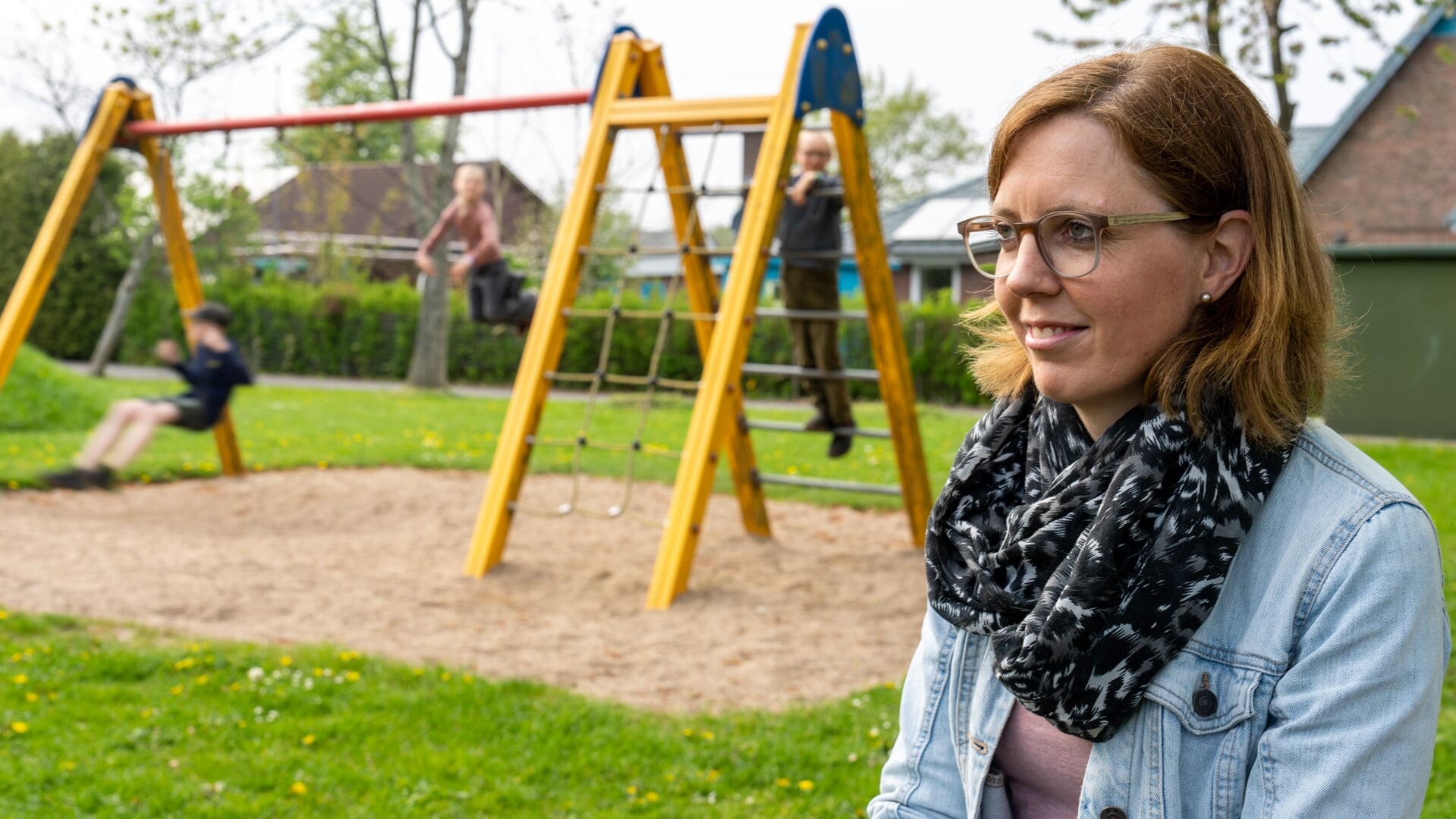 Maria Petersen har tre børn, Maria, Lønne og Liva, tilmeldt Læk Skole. Foto: 