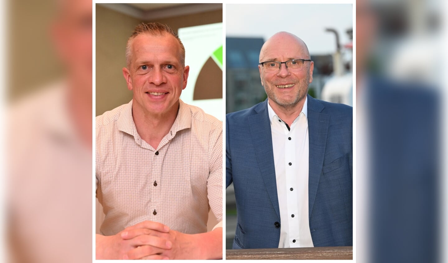 Martin Kindl (CDU) og Horst Bauer (SPD) kæmper ved omvalget den 4. maj om borgmesterposten i Husum. Fotos: