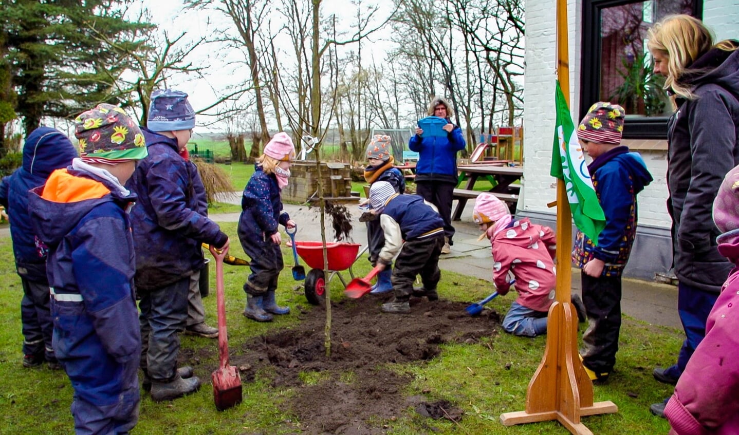 Børnene i Ørsted Børnehave plantede et træ.