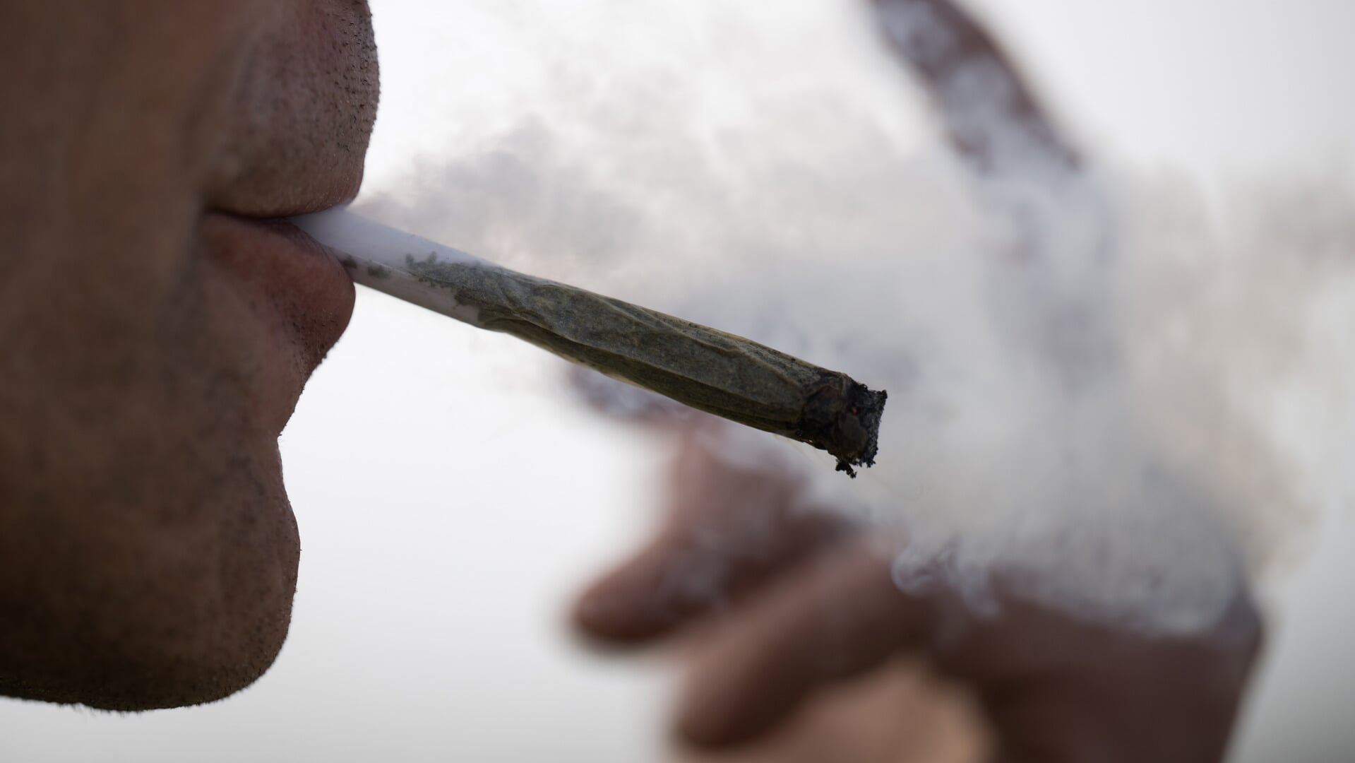 En mand ryger en joint. "Cannabisloven" træder i kraft den 1. april. Foto: