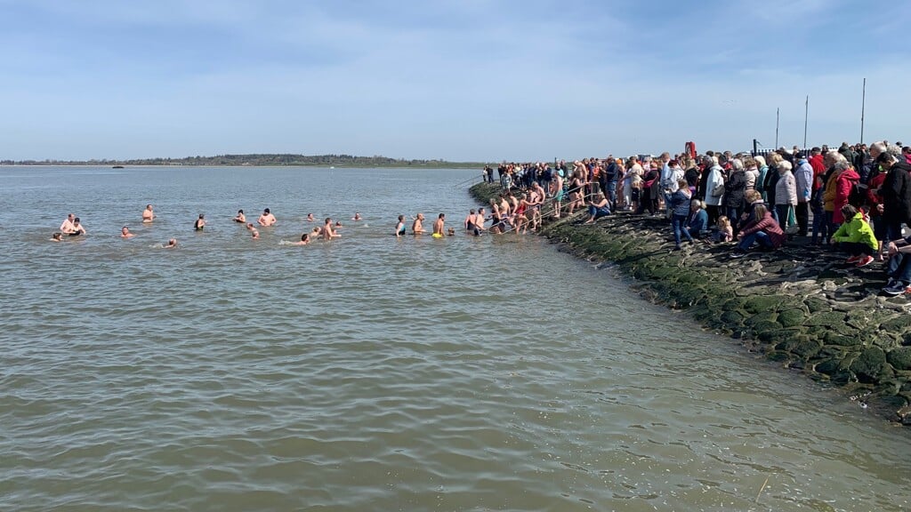 I 2023 var der 80 deltager, der turde en svømmetur i Husum. Foto: