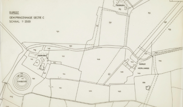 Kaart van 'Heerlijkheid Burgst' uit 1894