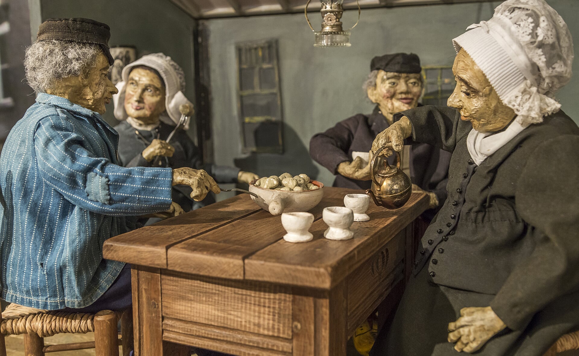 Het tafereel De Aardappeleters, te zien in museum Vekemans. (Foto: Peter de Koning).