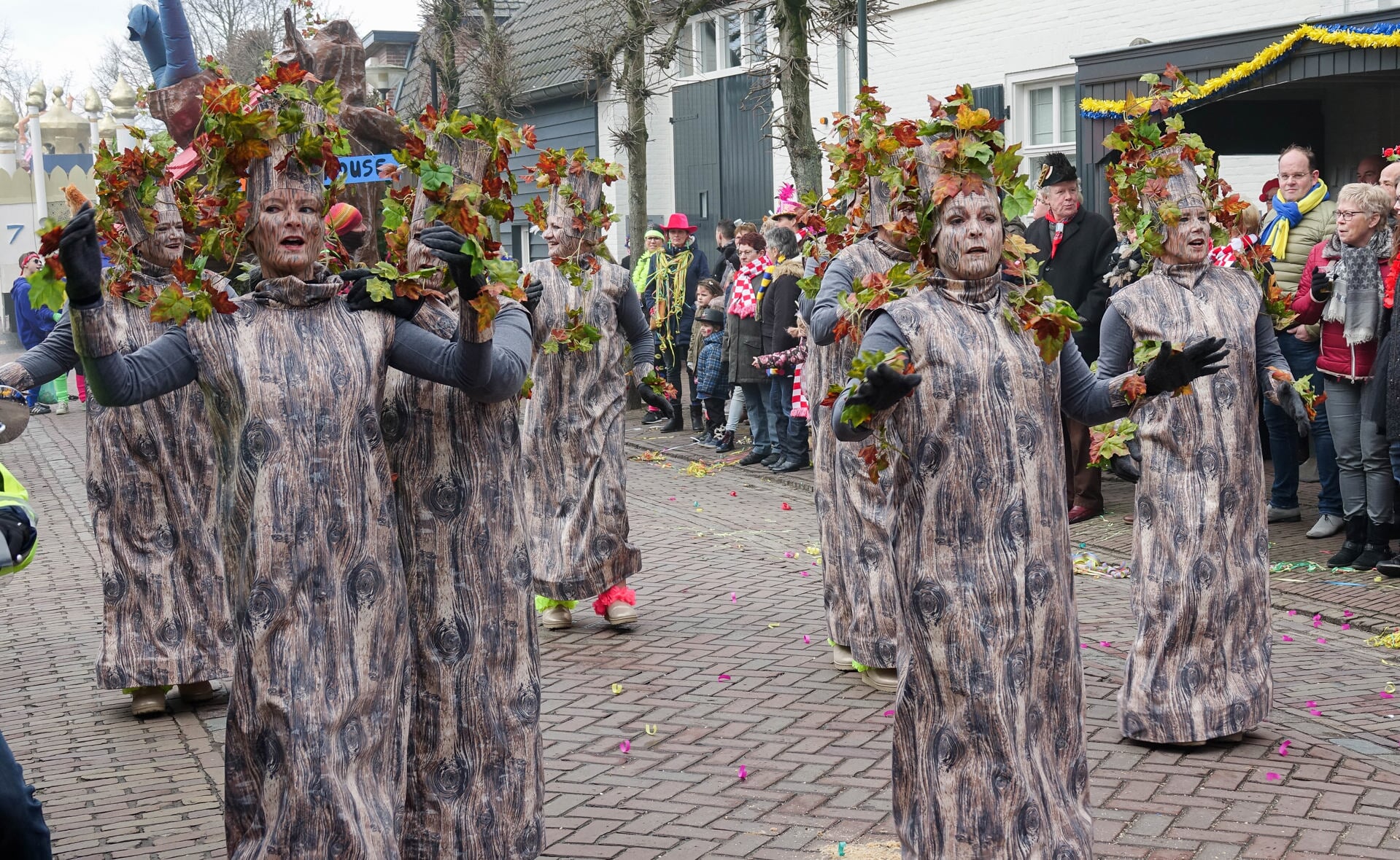 Loopgroep 'Vur de vierde keer' won met fraaie kostuums de eerste prijs in de optocht van Oggelvorsenpoel. (Foto: Albert Stolwijk).