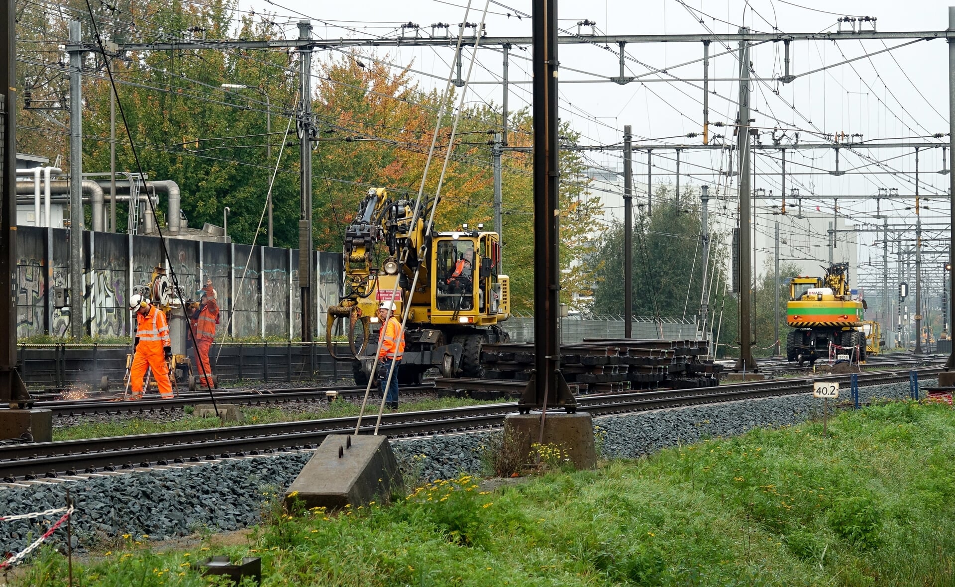 Eerdere werkzaamheden aan het spoor. (Foto: Albert Stolwijk).