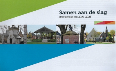 Omslag van het beleidsakkoord 2021-2026 dat de fracties van Balans, Combinatie95 en INbox uit de Boxtelse gemeenteraad sloten.