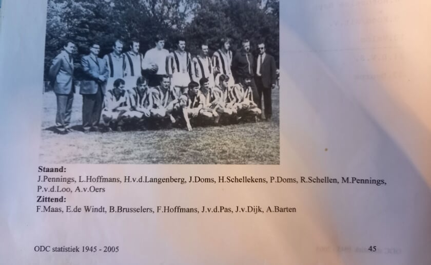 <p>Het eerste elftal van ODC in 1970. (Foto: eigen collectie).</p>