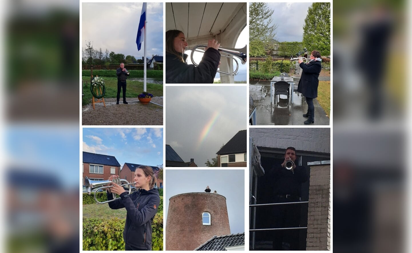 Leden van muziekvereniging Sint-Willibrordus lieten de taptoe-klanken op verschillende plekken over het dorp schallen.