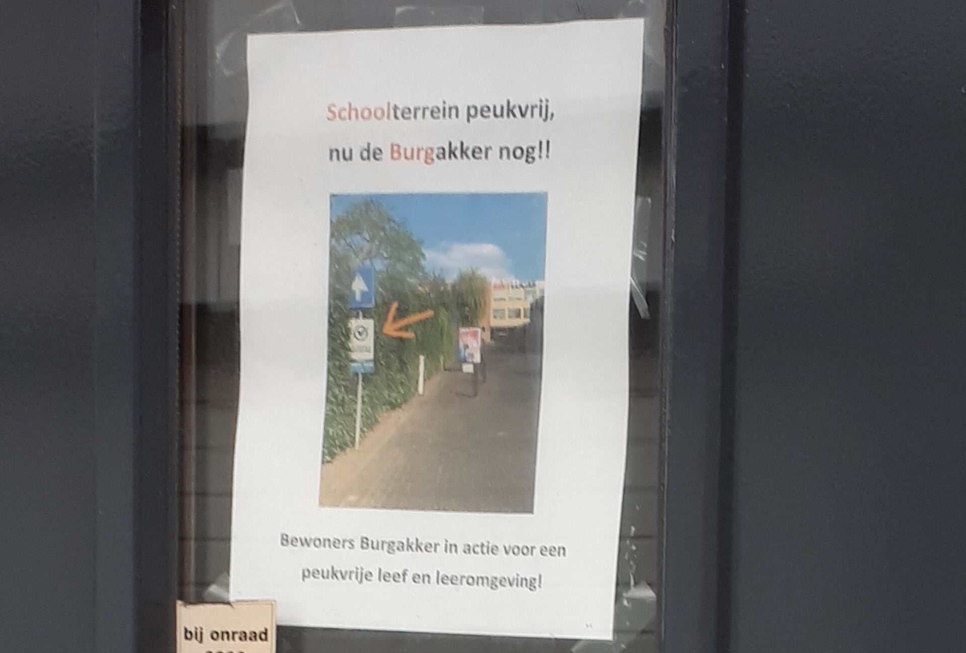 Bewoners aan de Burgakker willen een peukvrije buurt. 