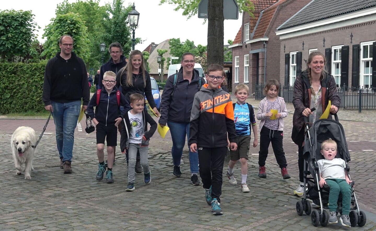 Honderd wandelaars banjeren door Liempde voor de avonddriedaagse van buurtvereniging Den Berg. Basisschool De Oversteek was goed vertegenwoordigd: zo'n acht op de tien lopers bestond uit leerlingen van de school. 