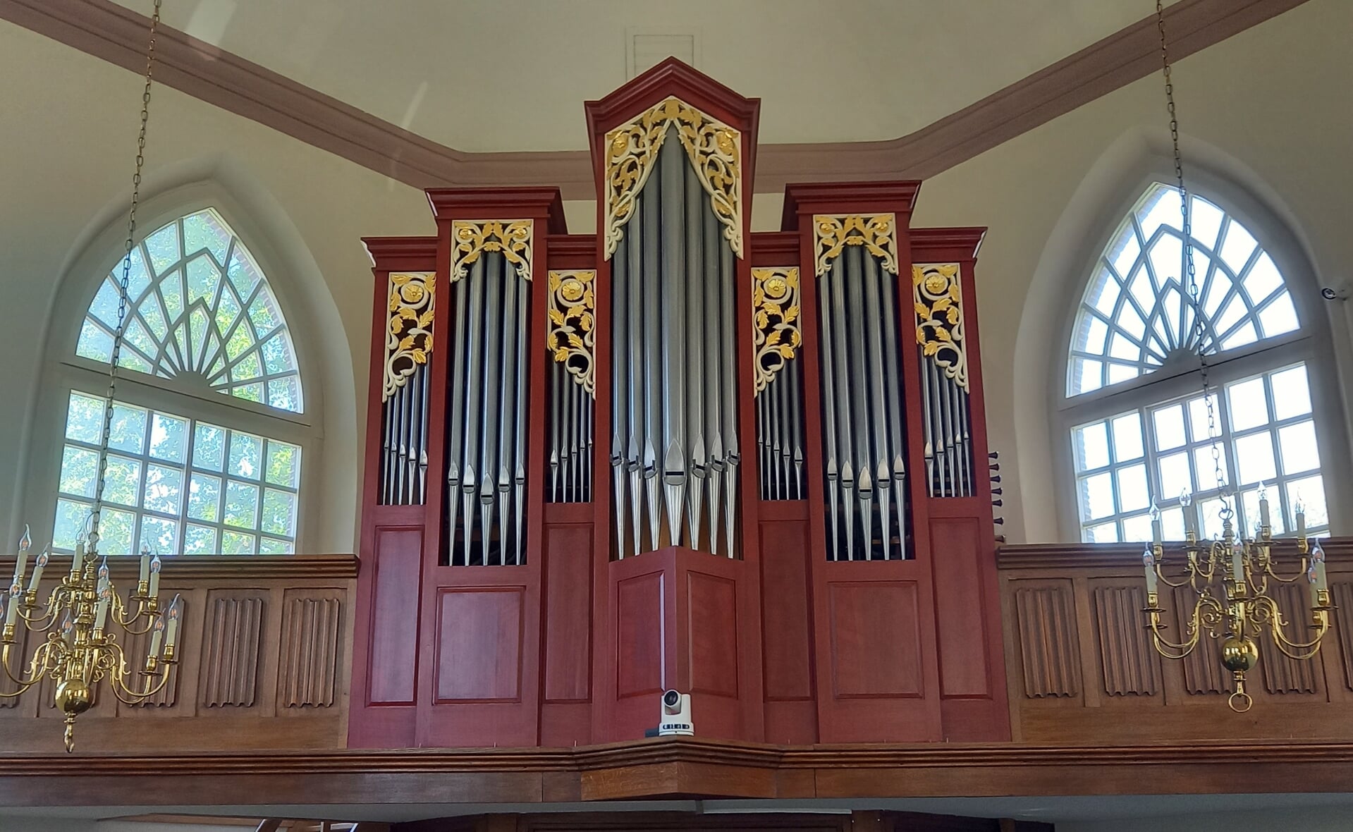Het orgel in de Boxtelse protestantse kerk is maandag 29 mei nog zichtbaar, daarna wordt het tijdelijk afgedekt.