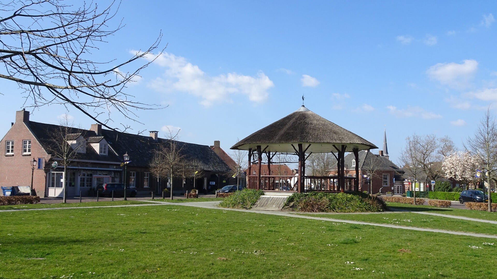Het dorpsaanzicht van Liempde vanaf het Concordiapark. 