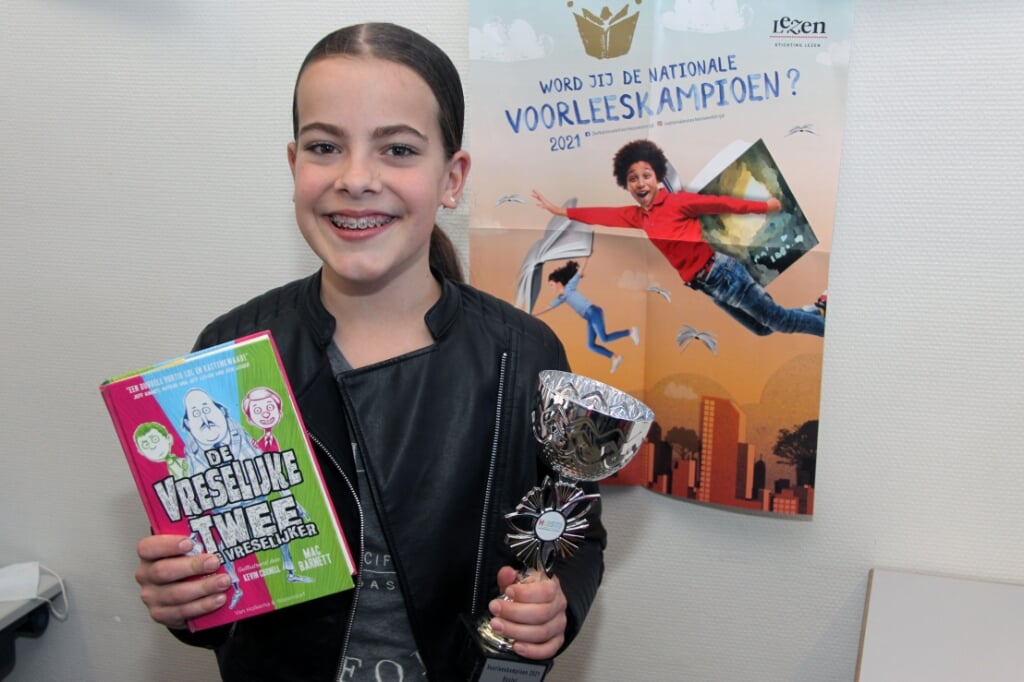 Sanne Hoefmans heeft de voorleeswedstrijd voor basisscholen in de gemeente Boxtel gewonnen.