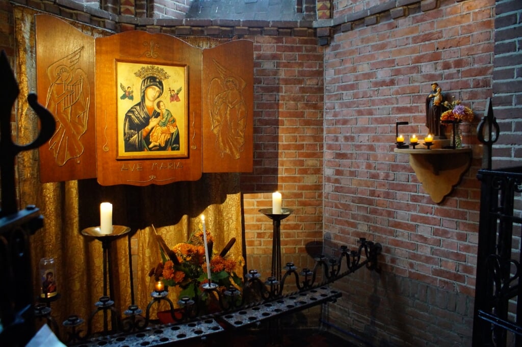 In de katholieke kerk staat in de maand mei Maria centraal. In 2002 werd in de Sint-Lambertuskerk te Gemonde een icoon van de moeder van Jezus geplaatst. (Foto: Ad Kuppens, 2018).