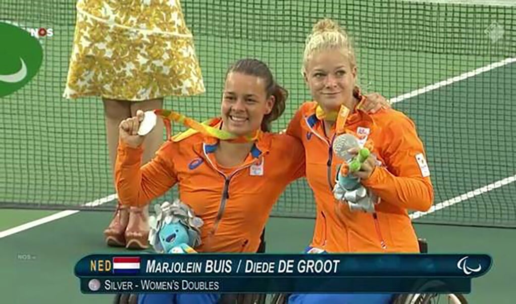 Het zilveren tennisduo Buis en De Groot.