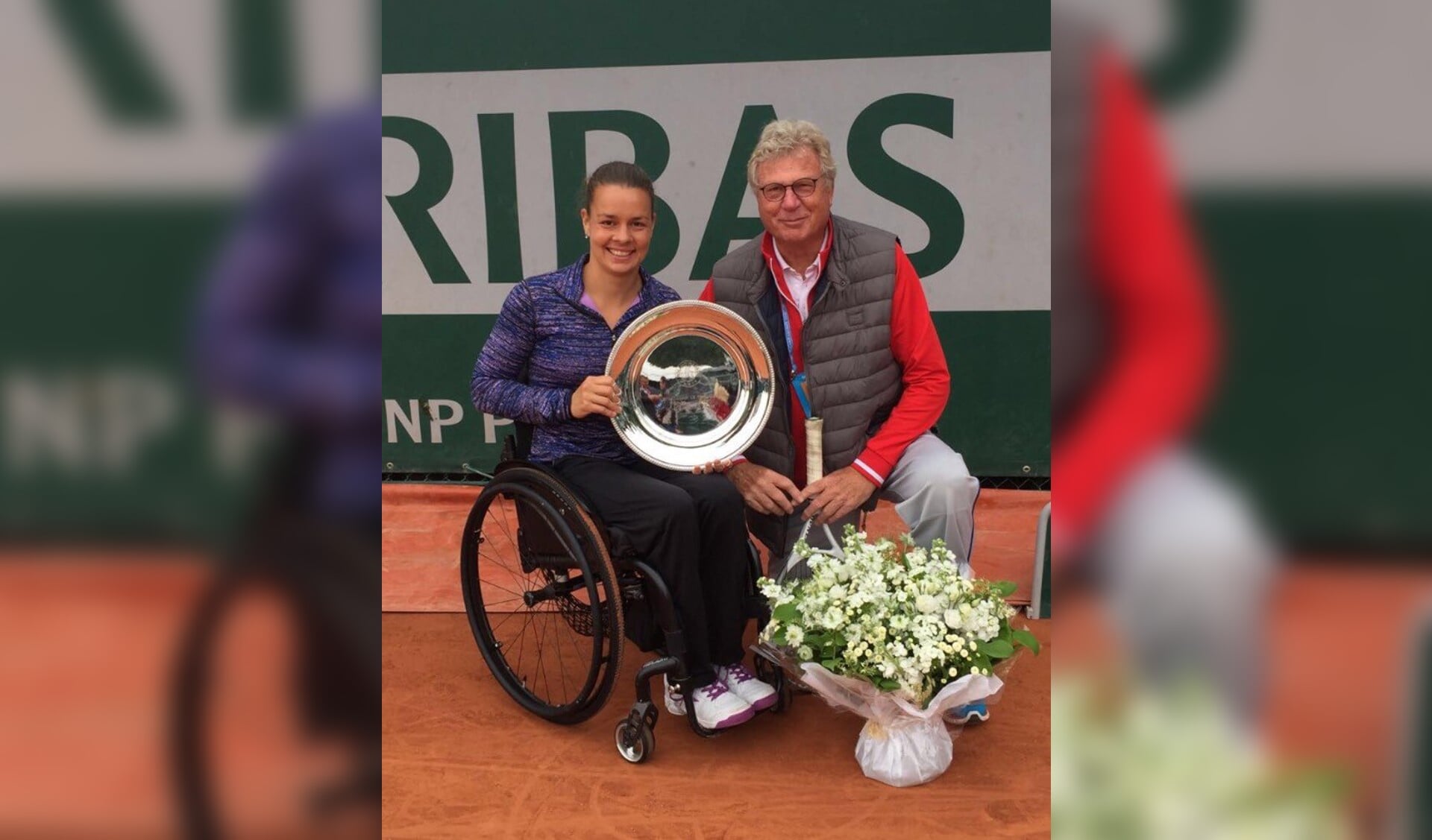 Marjolein Buis met voormalig coach Aad Zwaan.