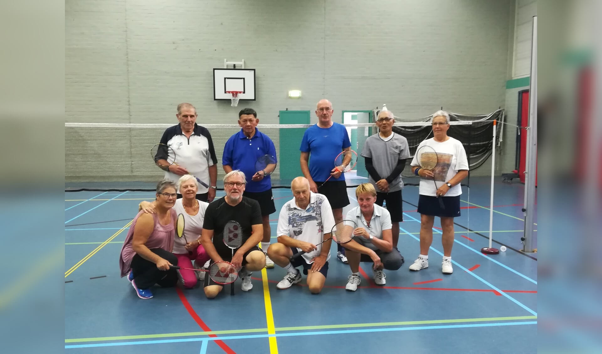 De 55+ groep van Badmintonclub Druten (enkele leden ontbreken op de foto).