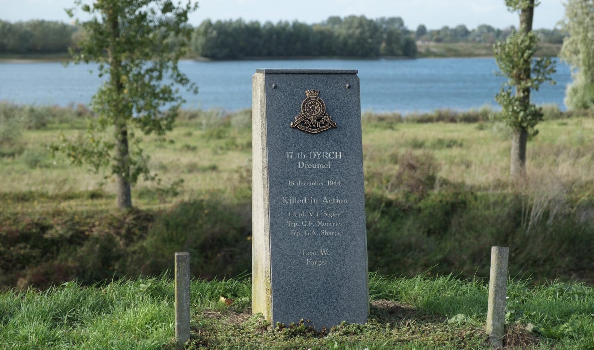 Het monument voor Sigley, Moncrief en Sharpe.