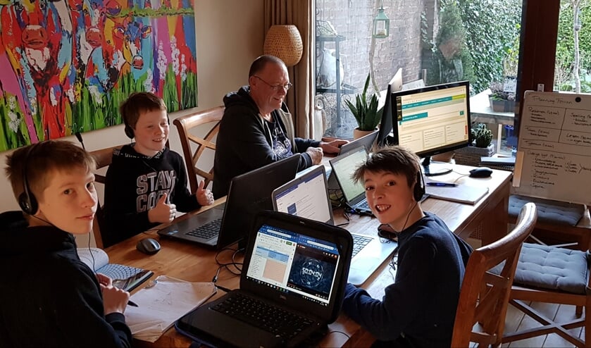 Thuiswerken met het hele gezin.