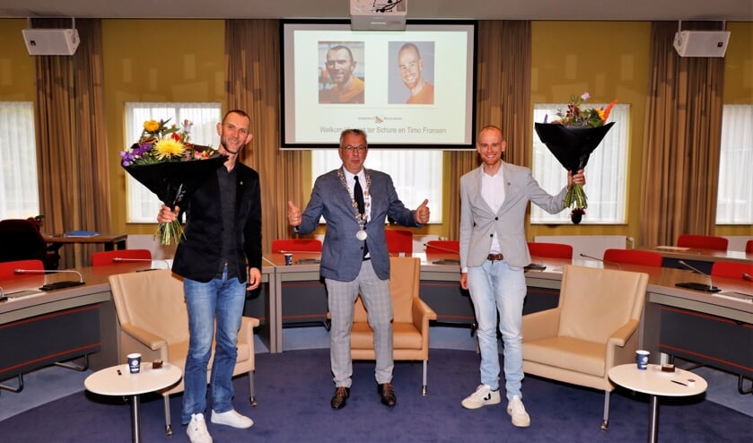 <p>Vincent ter Schure, wethouder Piet de Klein, Timo Fransen</p>