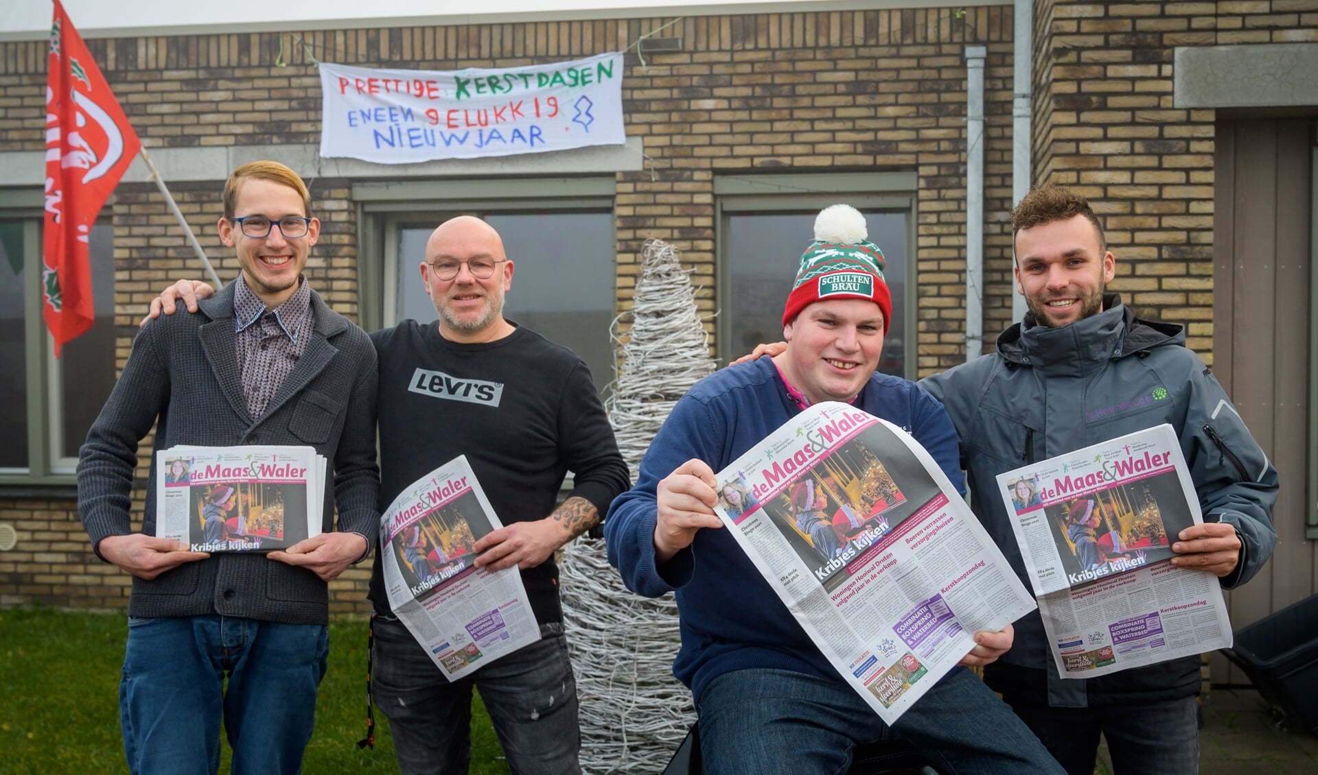 vlnr.: Federico, begeleider Twan, Jeroen en begeleider Jelle ('s Heeren Loo).