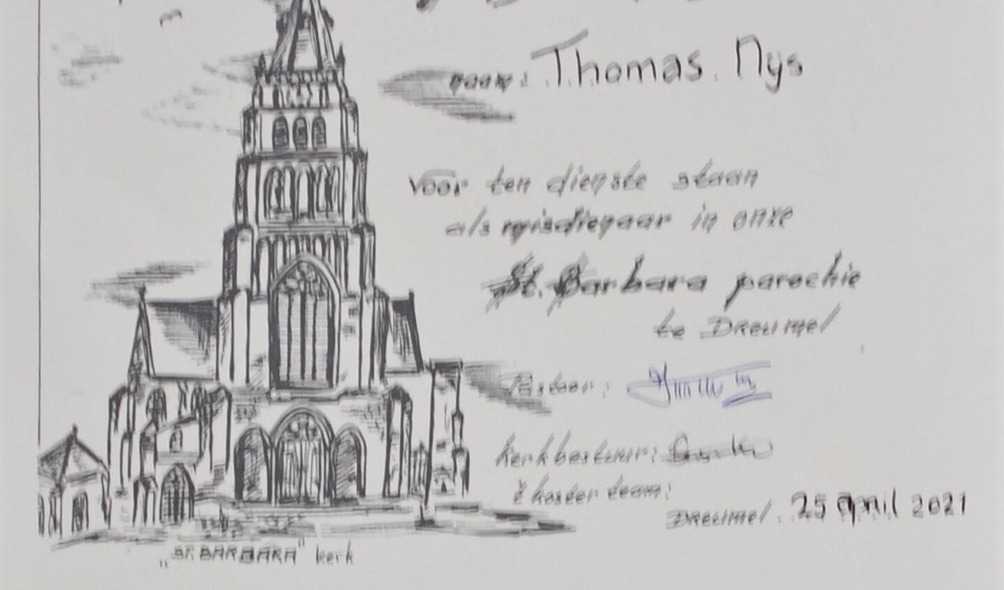 Afscheid misdienaar Thomas Nijs St Barbarakerk in Dreumel