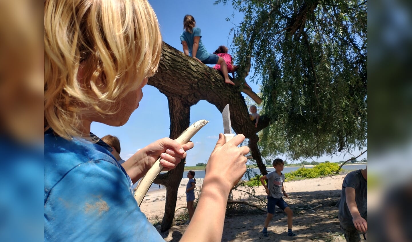 Waalspetters aan het waalstrand