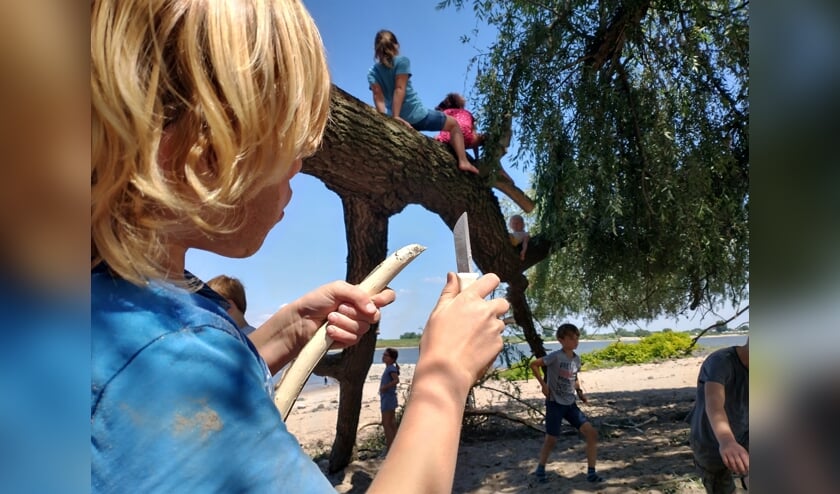 Waalspetters aan het waalstrand