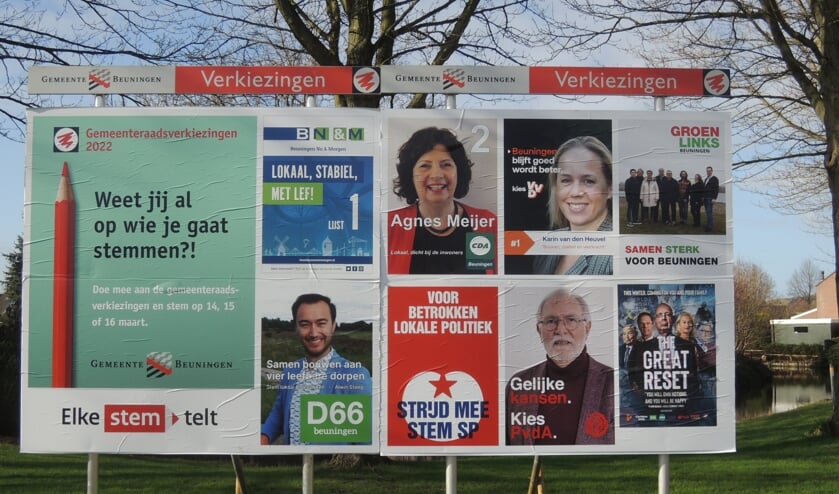 <p>Verkiezingsbord in Beuningen.</p>