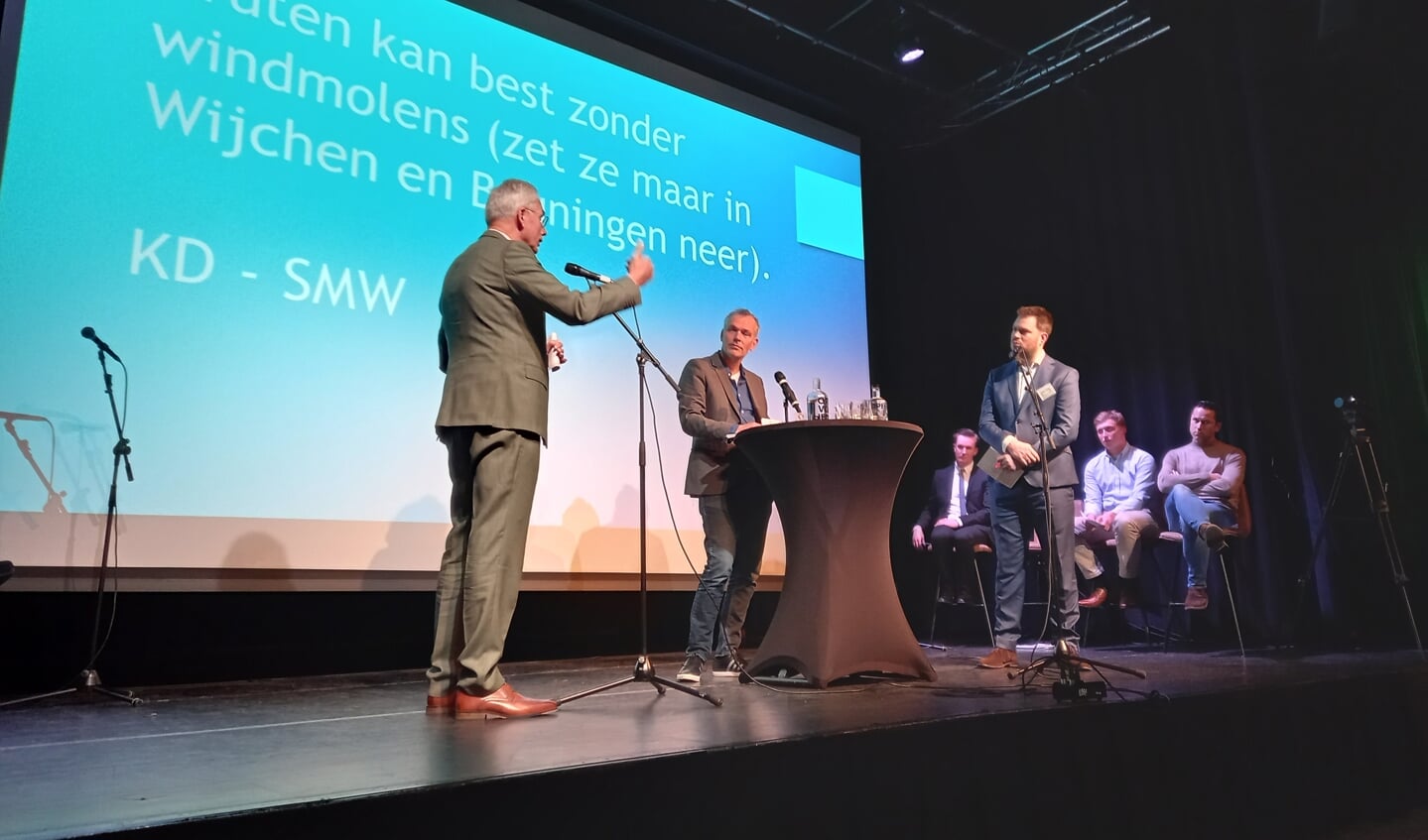 Gerard Worm (Kernachtig Druten) in debat met Carl Dolmans (Sociaal Maas en Waal).