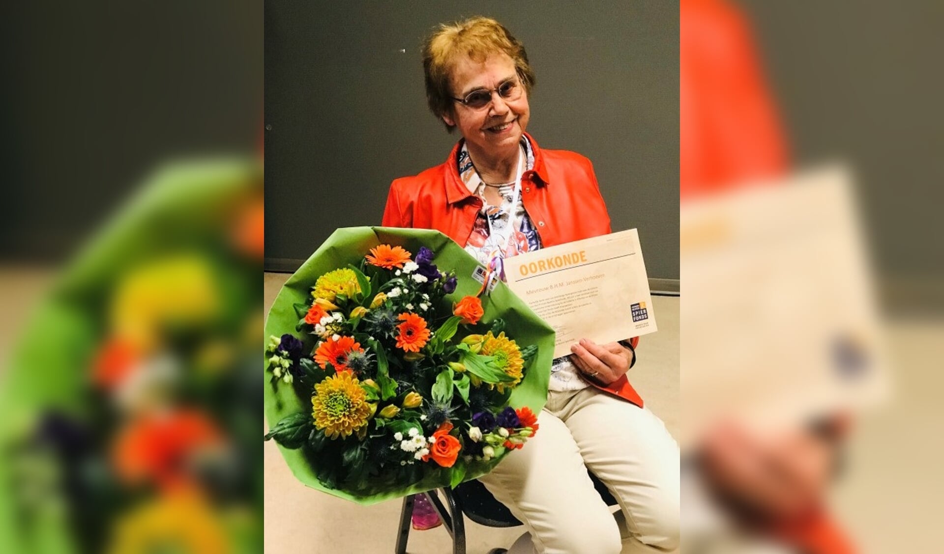 Bets Janssen neemt afscheid als vrijwilliger van het Prinses Beatrix Spierfonds