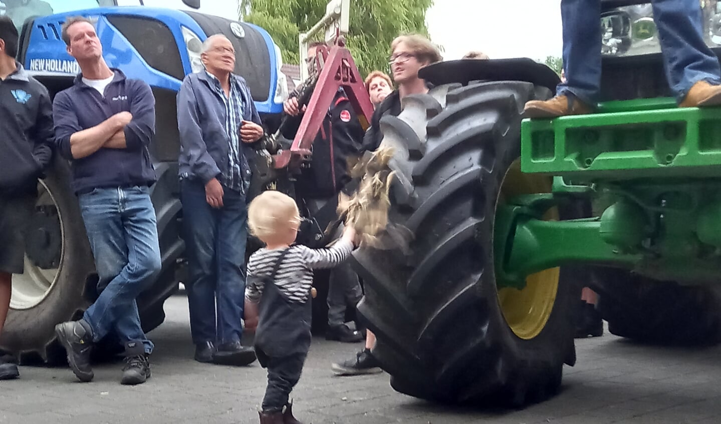 Het boerenprotest in Druten. De jongste actievoerster was anderhalf jaar.