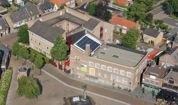 <p>Een luchtfoto van de locatie</p>