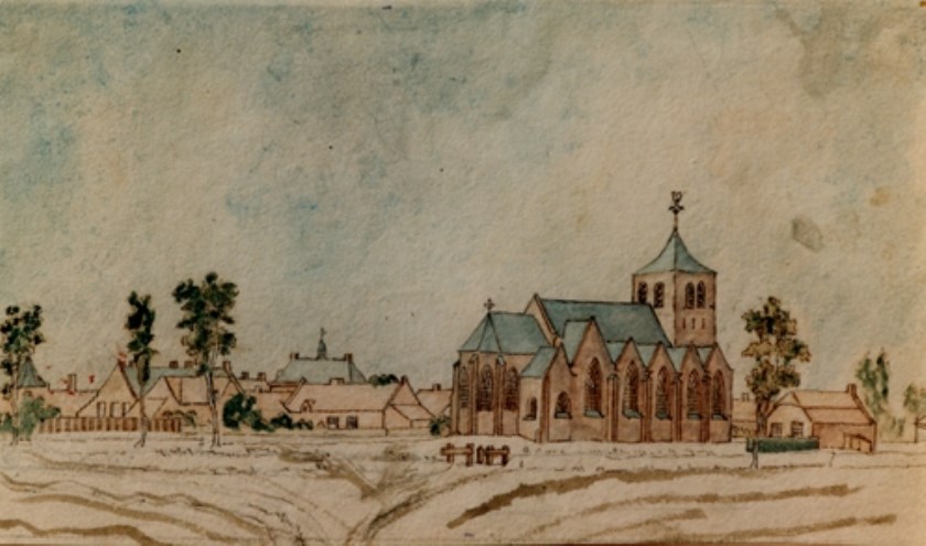 Gezicht op Budel in 1829