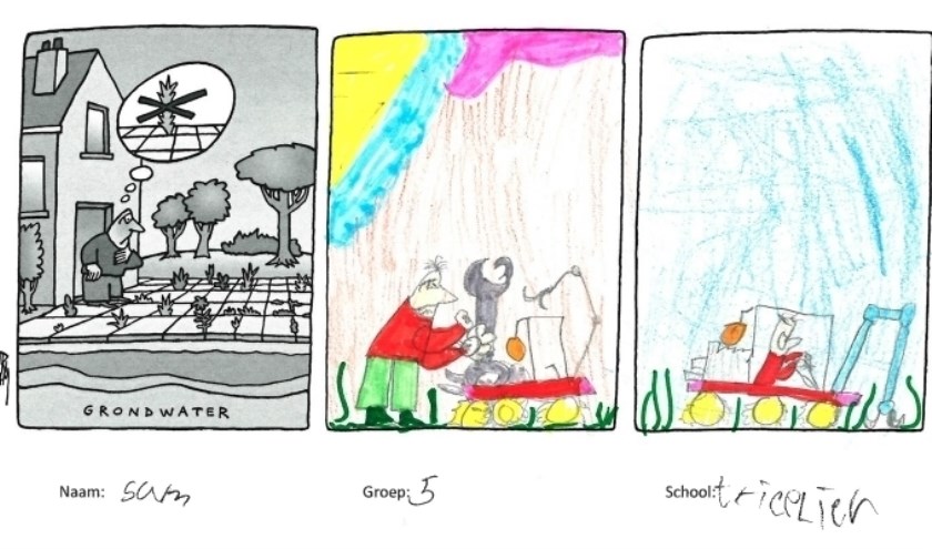 Tekening van Sam uit groep 5 van basisschool de Triolier, foto: Margot Veenenbos