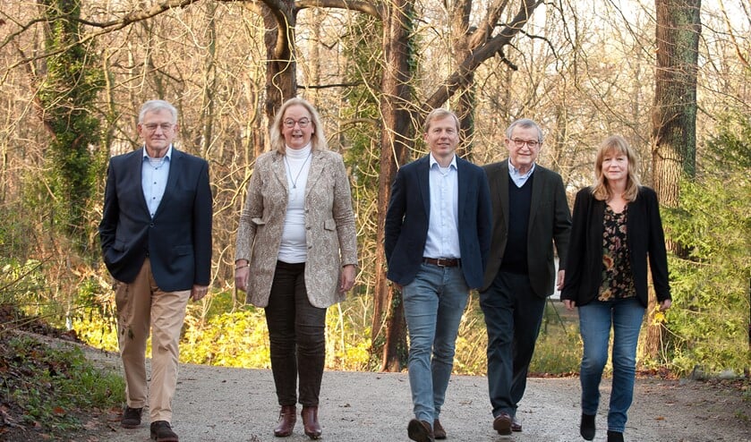 Top 5 kandidaten D66 Wassenaar v.l.n.r. Ritske Bloemendaal, Paut Kromkamp, Rogier Krabbendam, Ernst Klatte en Marianne Wuite
