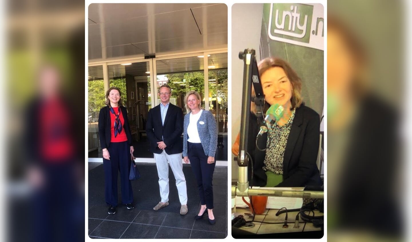 Van links naar rechts: Saskia Ettema, Hubert Schokker (CDA raadsleden) en Jacqueline Zeevenhooven (directeur Van Ommerenpark)